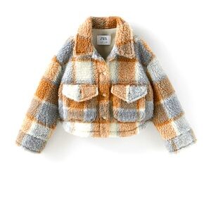 Zara girls faux shearling overshirt size 13-14 years NWOT